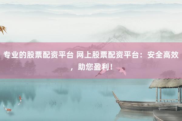 专业的股票配资平台 网上股票配资平台：安全高效，助您盈利！
