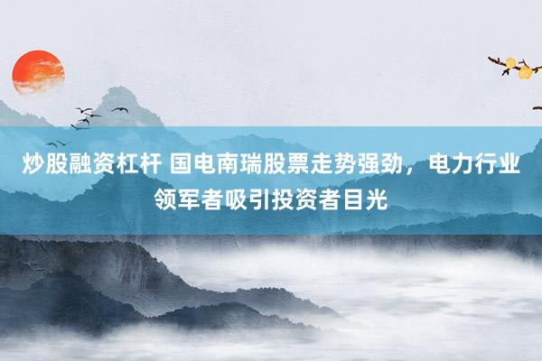 炒股融资杠杆 国电南瑞股票走势强劲，电力行业领军者吸引投资者目光