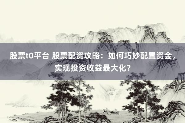 股票t0平台 股票配资攻略：如何巧妙配置资金，实现投资收益最大化？