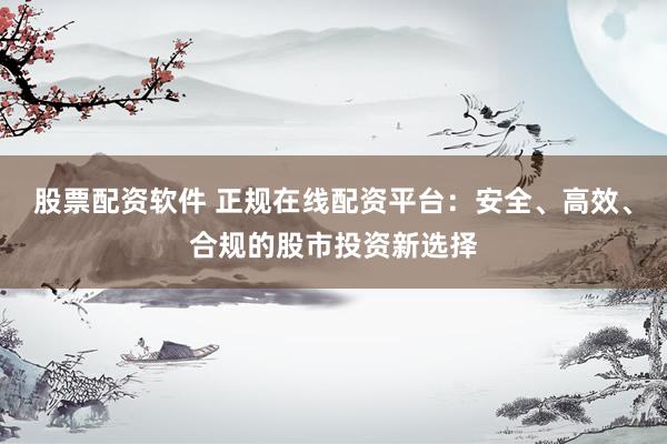 股票配资软件 正规在线配资平台：安全、高效、合规的股市投资新选择