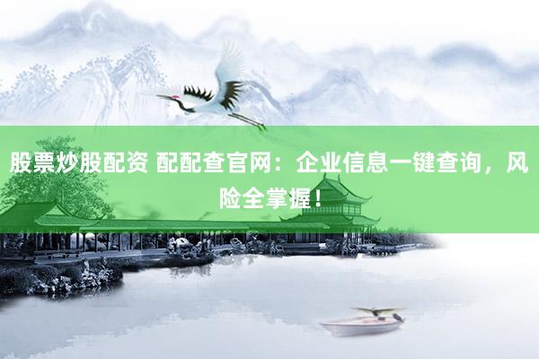 股票炒股配资 配配查官网：企业信息一键查询，风险全掌握！