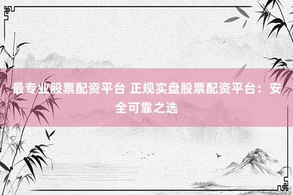 最专业股票配资平台 正规实盘股票配资平台：安全可靠之选