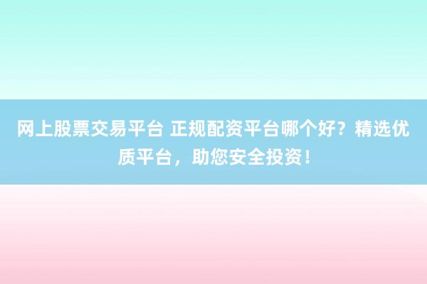 网上股票交易平台 正规配资平台哪个好?精选优质平台,助您安全投资!