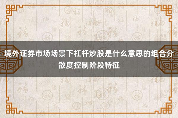 境外证券市场场景下杠杆炒股是什么意思的组合分散度控制阶段特征