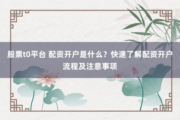 股票t0平台 配资开户是什么？快速了解配资开户流程及注意事项