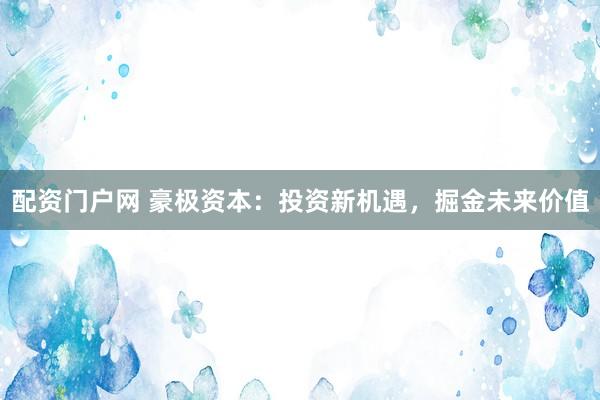 配资门户网 豪极资本：投资新机遇，掘金未来价值