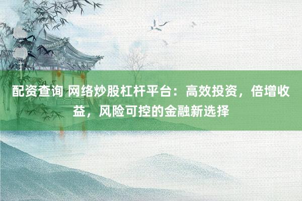 配资查询 网络炒股杠杆平台：高效投资，倍增收益，风险可控的金融新选择